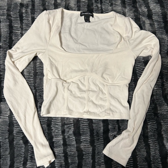 Size large off white corset style top - Picture 1 of 3